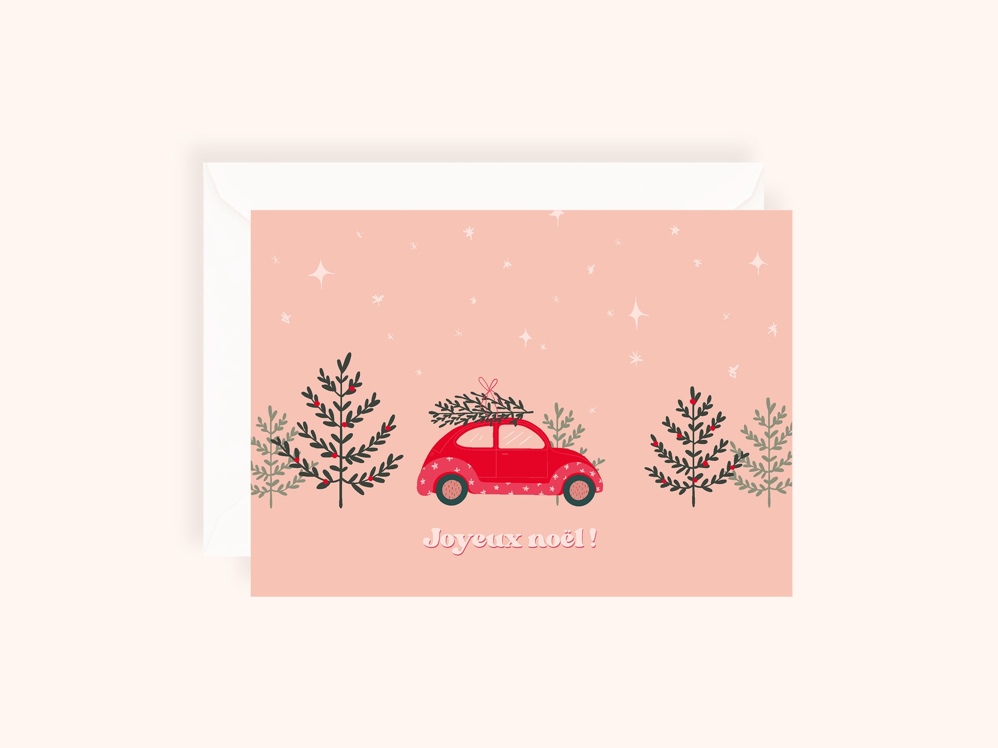 Folded Christmas card - 5x7" size