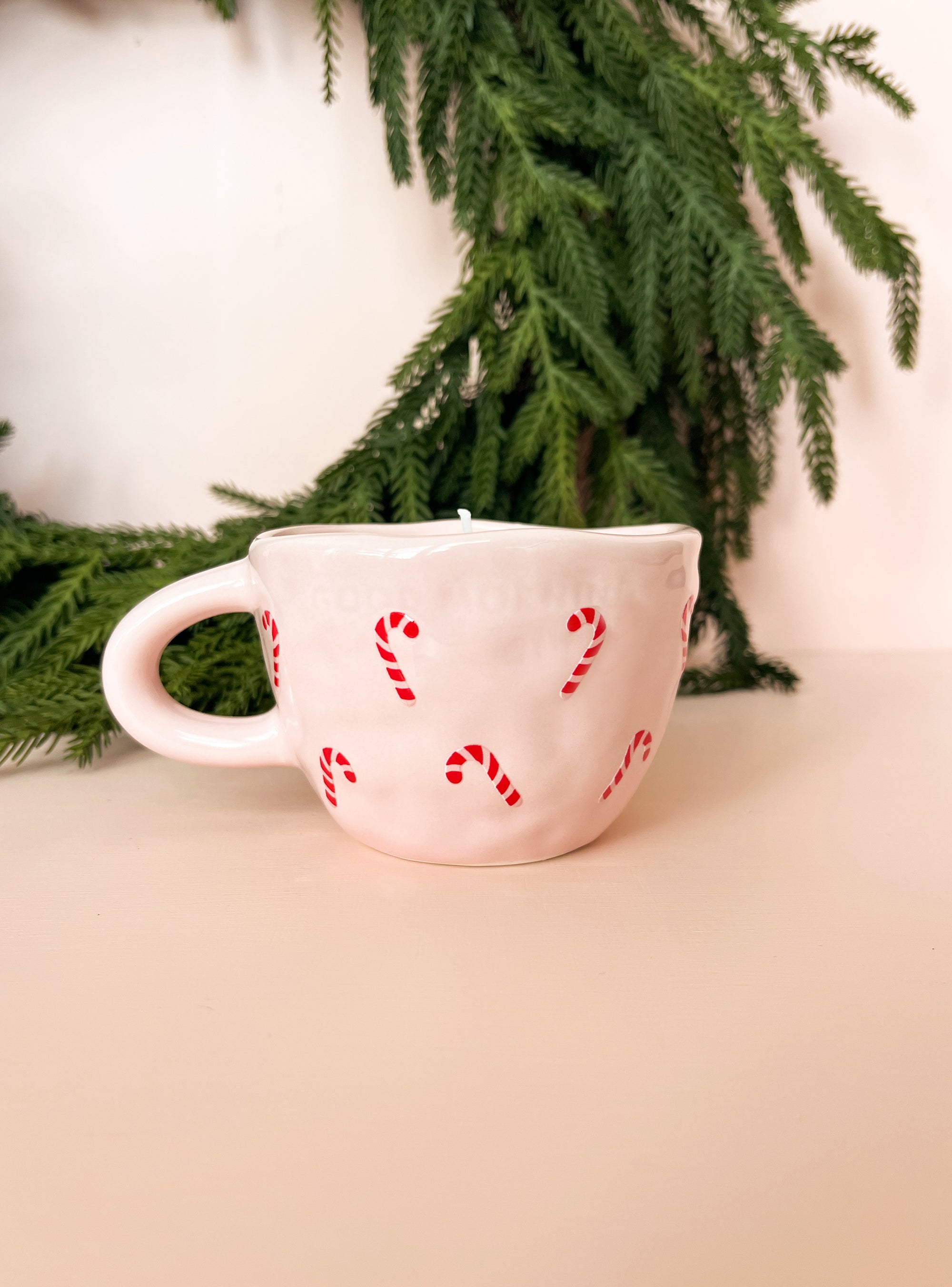 Reusable Cup Candle - Candy Cane