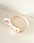 Bougie réutilisable en tasse rose - Meilleure éducatrice