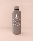 Bouteille isotherme brun café - Meilleure prof ou éducatrice - blanc