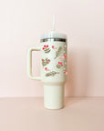 40oz Insulated Tumbler - Cream White Cardinals
