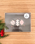 Coffret de 6 cartes de Noël pliées - Ornements
