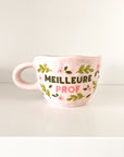 Bougie réutilisable en tasse rose - Meilleure prof