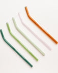 Paille en verre de couleur - courbée