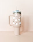 40oz Insulated Tumbler - Pale Pink Winter Flowers