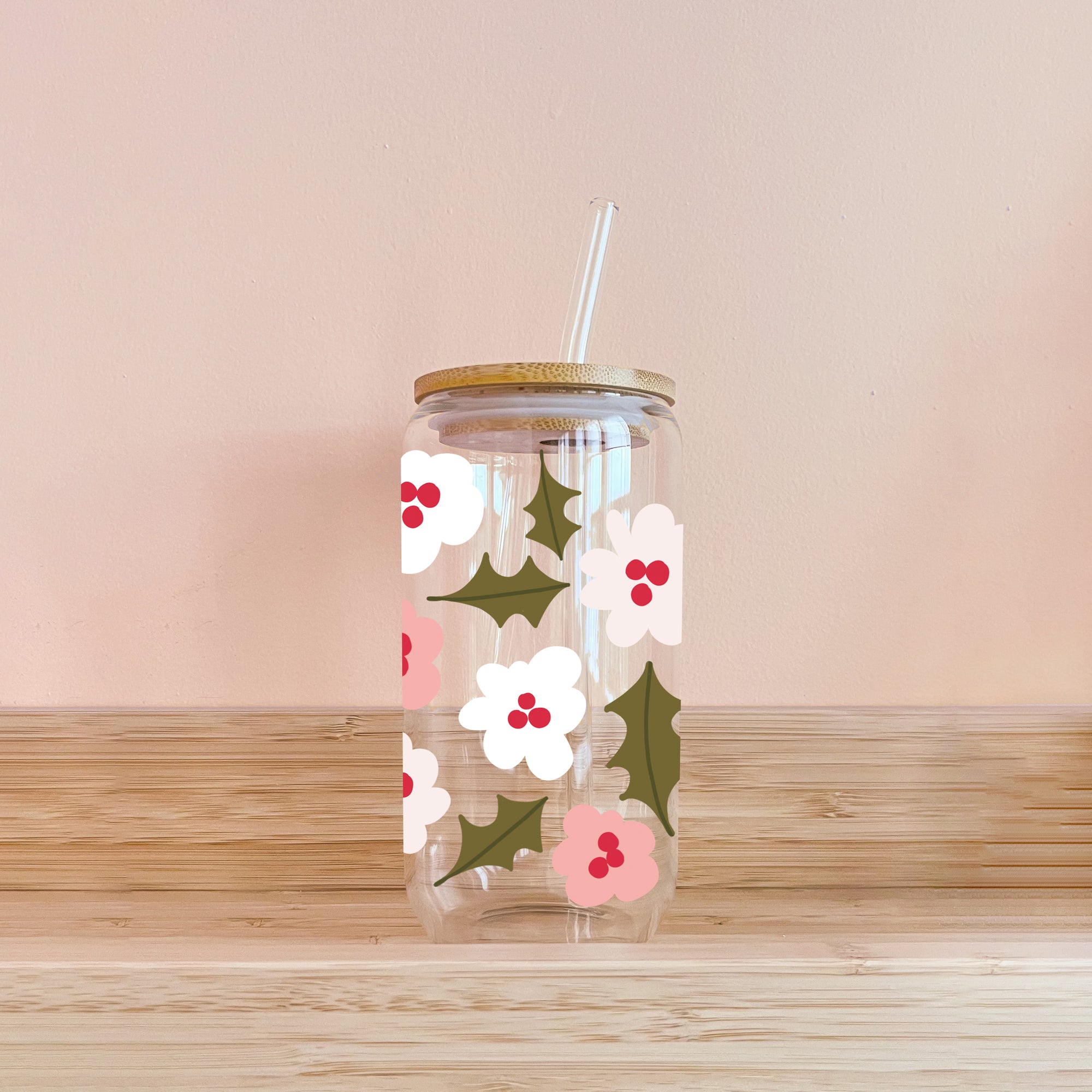 Boho glass - poinsetillas