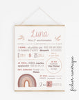 Boho rainbow first birthday poster