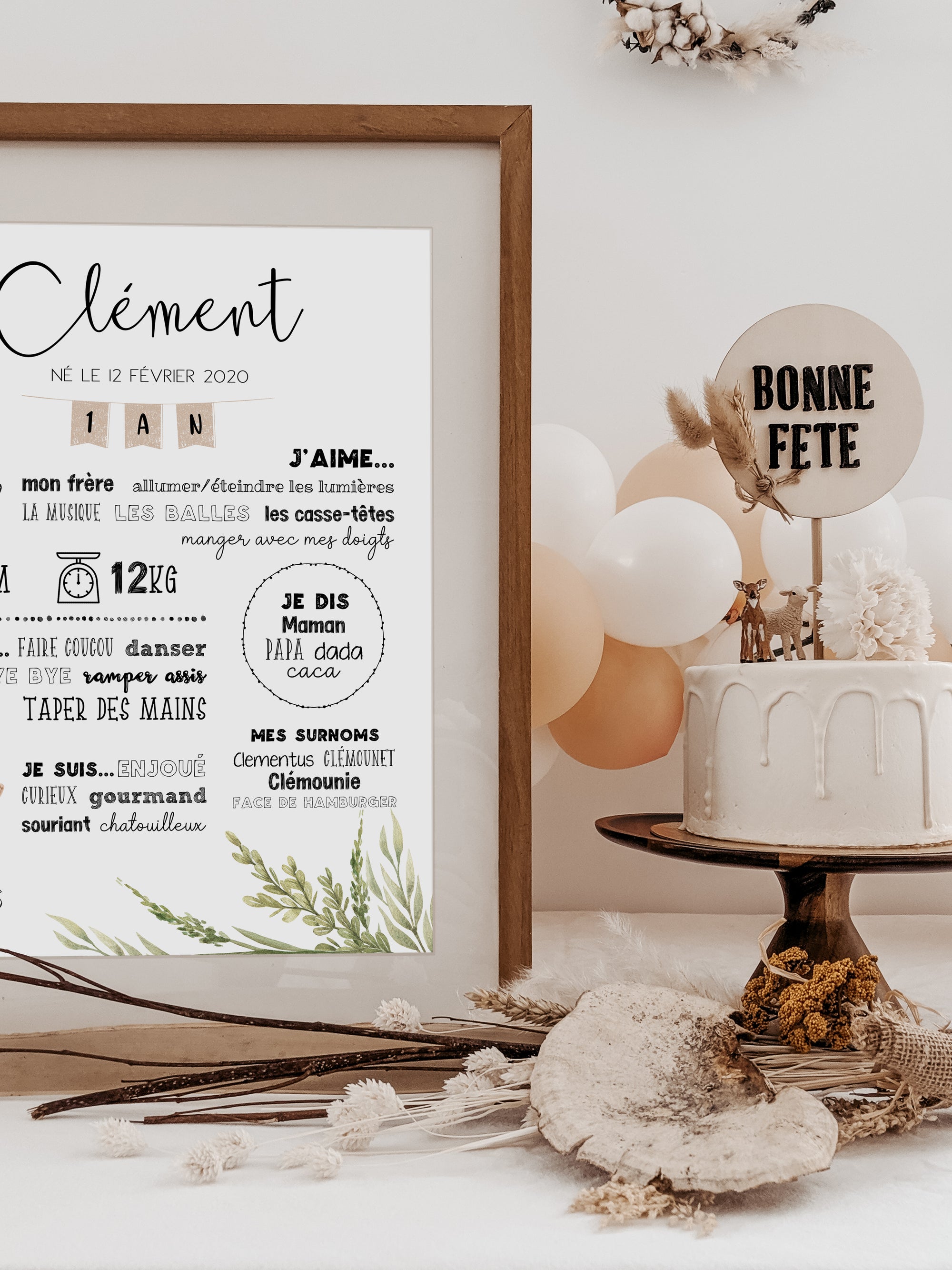 Boho first birthday poster