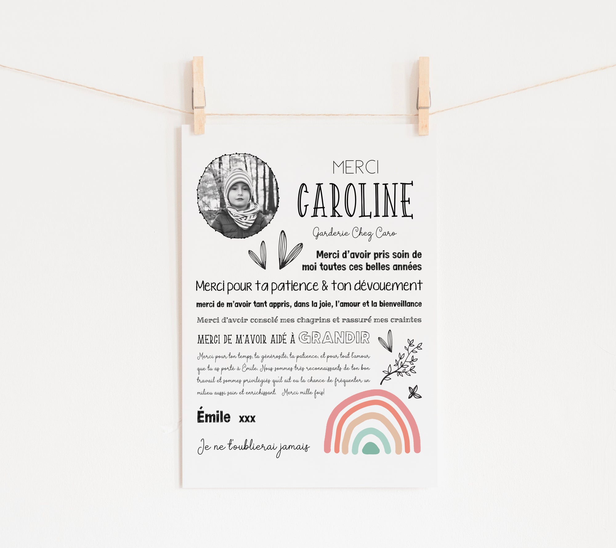 Teacher Thank You Poster - Rainbow