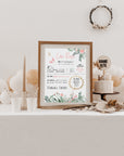 First birthday poster "Flowers and eucalyptus"