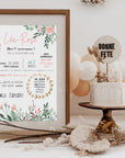First birthday poster "Flowers and eucalyptus"