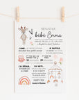 Pink Rainbow Baby Shower Poster