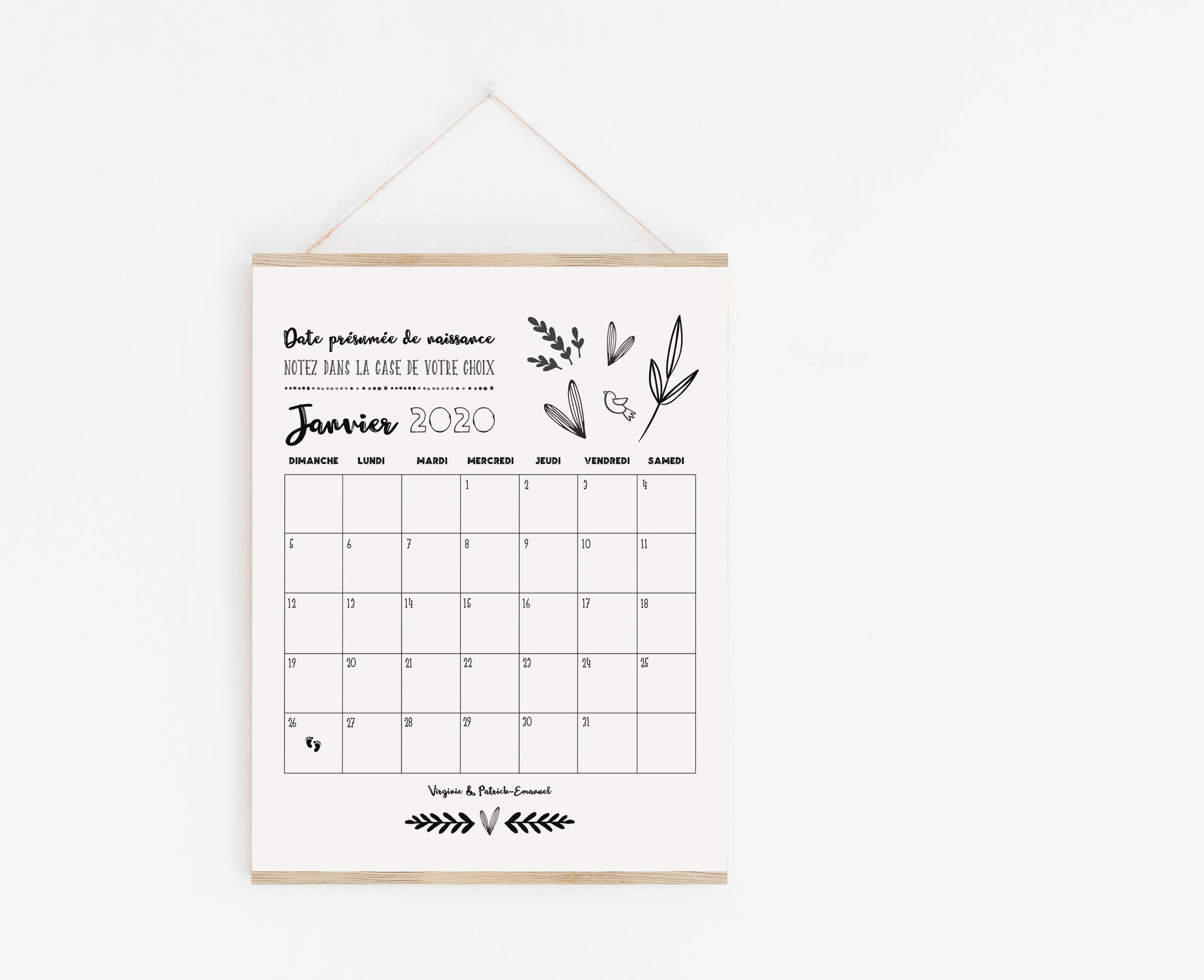 Baby shower calendar
