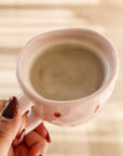 Tasse en céramique rose 8oz - fraises