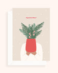 Coffret de 6 cartes de Noël pliées - Plante
