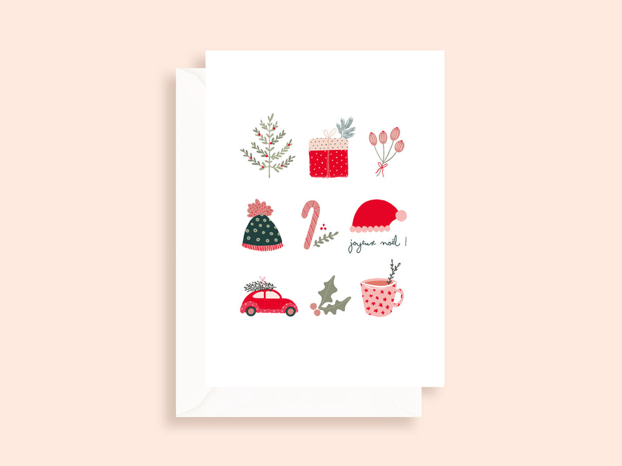 Carte de Noël pliée - format 5x7
