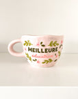 Bougie réutilisable en tasse rose - Meilleure éducatrice