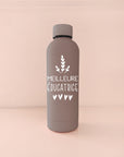 Bouteille isotherme brun café - Meilleure prof ou éducatrice - blanc