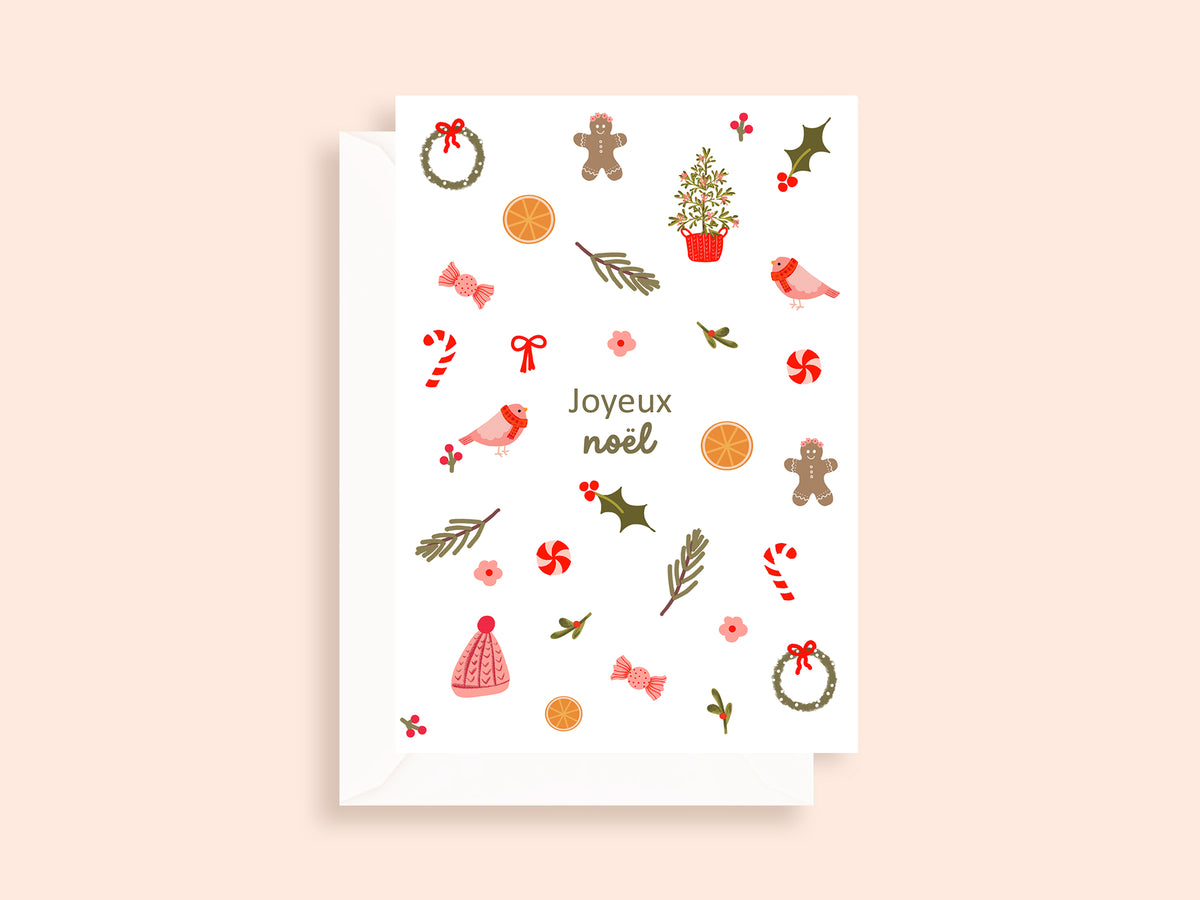 Folded Christmas card - 5x7" size
