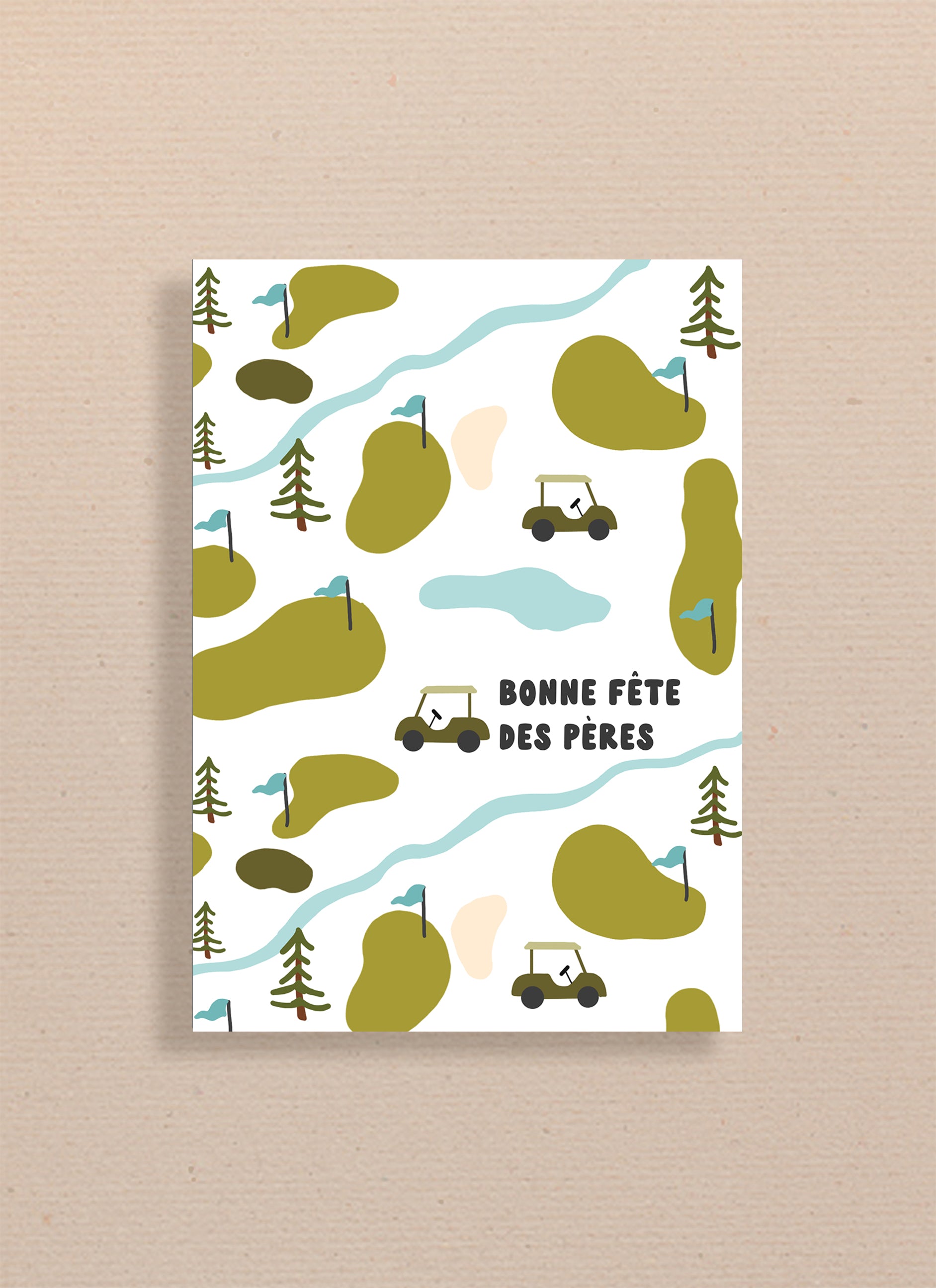 Carte fête des pères - Golf