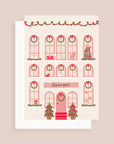 Coffret de 6 cartes de Noël pliées - Façade festive