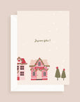 Coffret de 6 cartes de Noël pliées - Village de Noël
