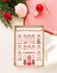 Coffret de 6 cartes de Noël pliées - Façade festive