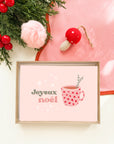 Coffret de 6 cartes de Noël pliées - Tasse de café