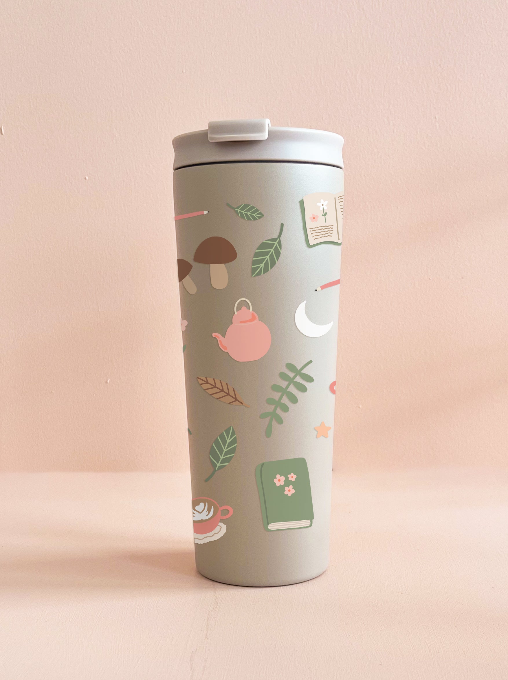 24oz Insulated Tumbler - Greige White Flower Field