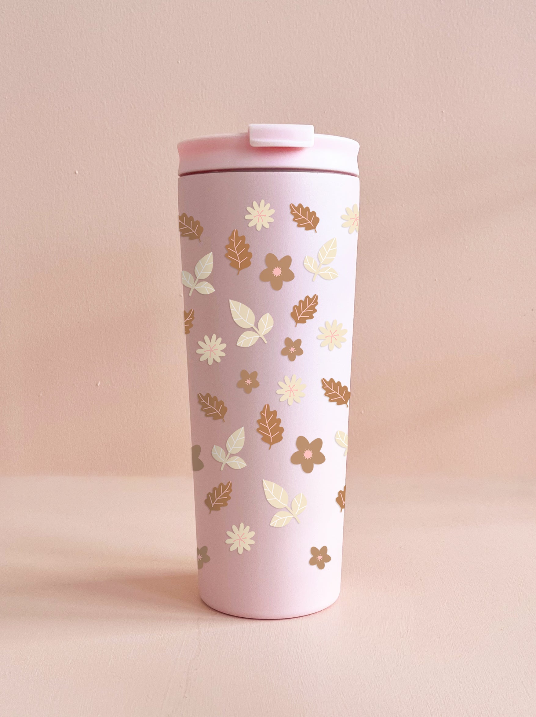 24oz Insulated Tumbler - Greige White Flower Field