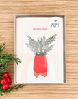Coffret de 6 cartes de Noël pliées - Plante