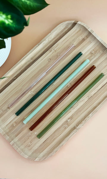 Paille en verre de couleur