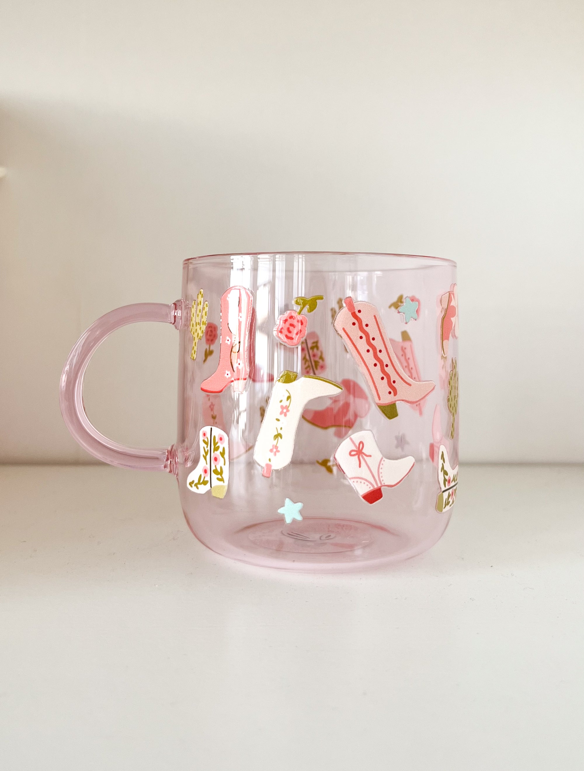 Green glass mug - Cowgirl