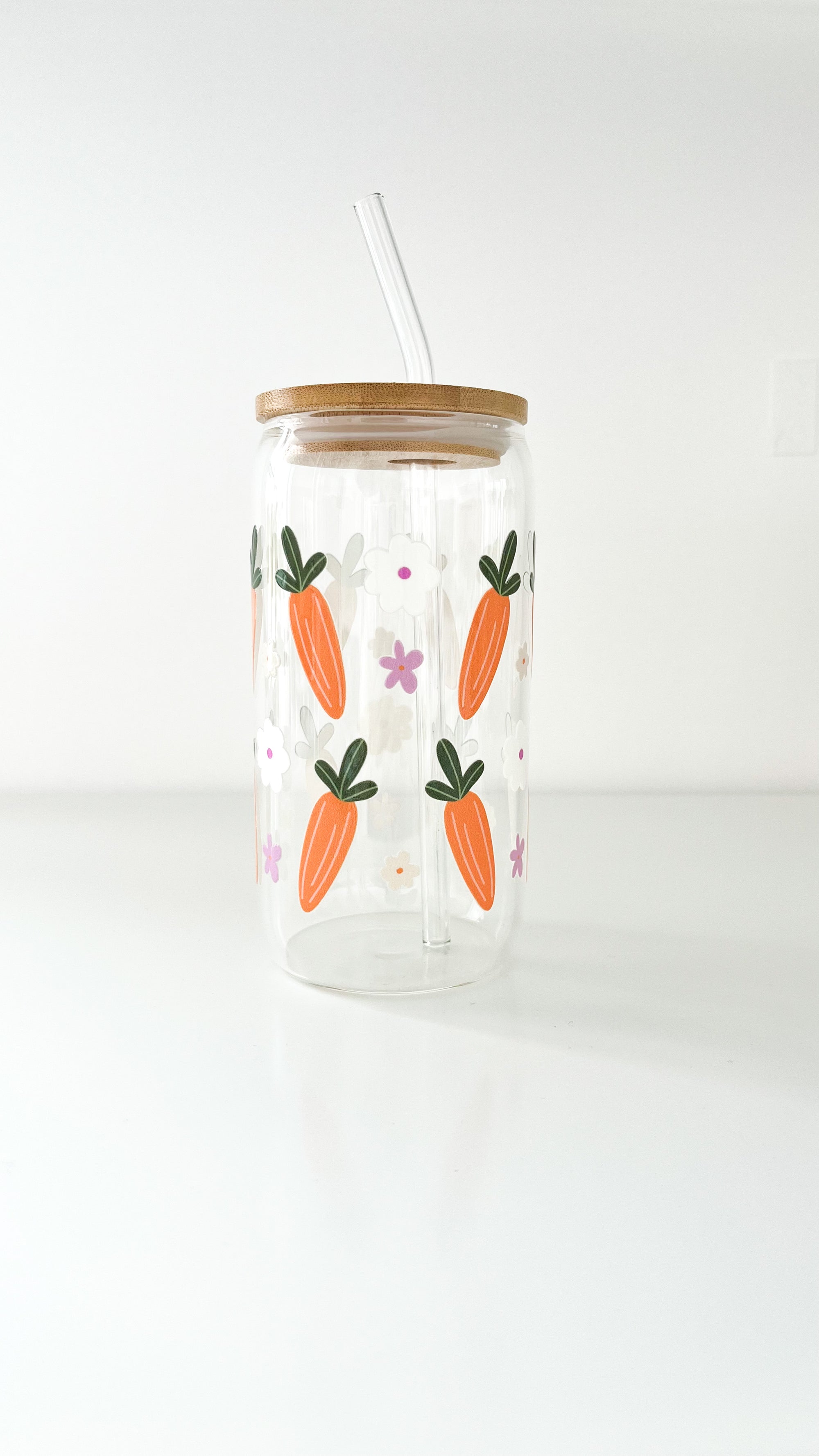 Verre boho - carottes &amp; fleurs