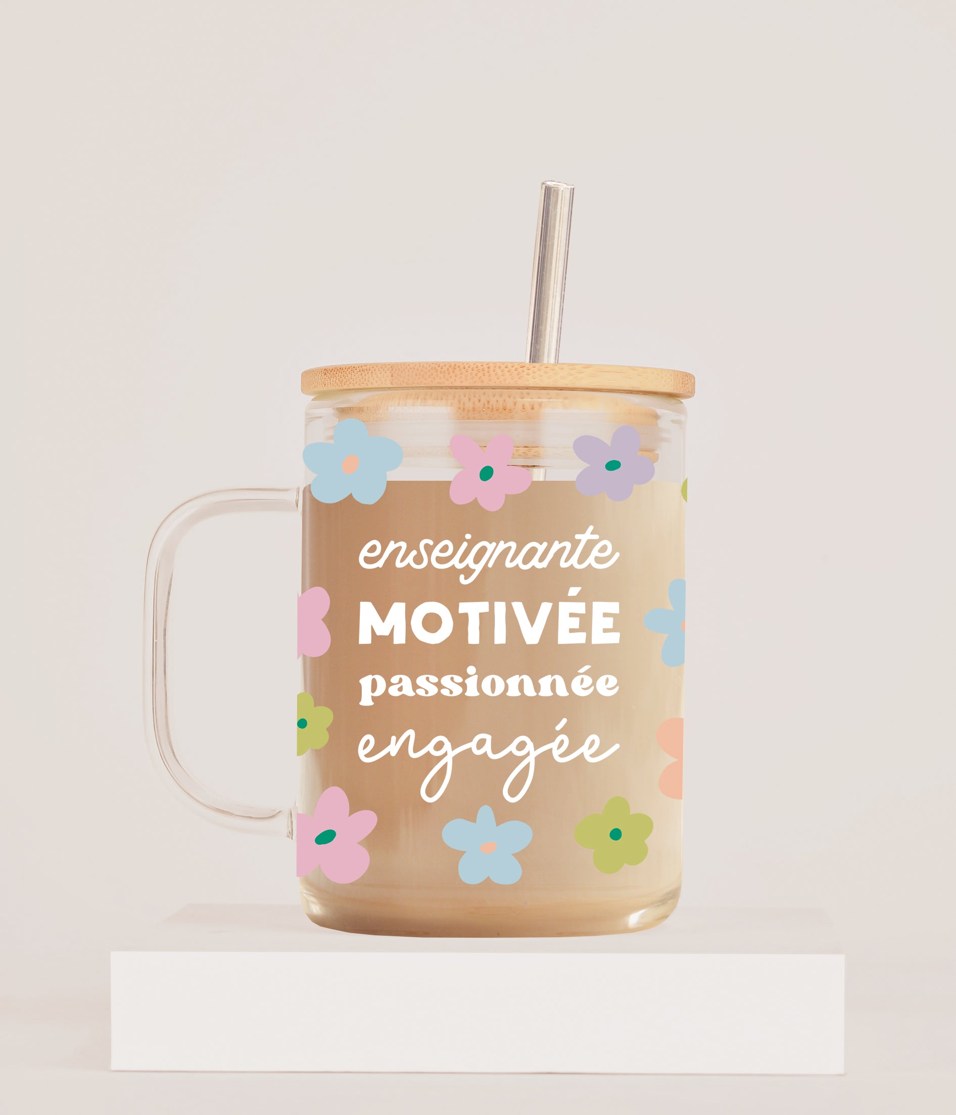 Tasse - Enseignante motivée fleurs pastel