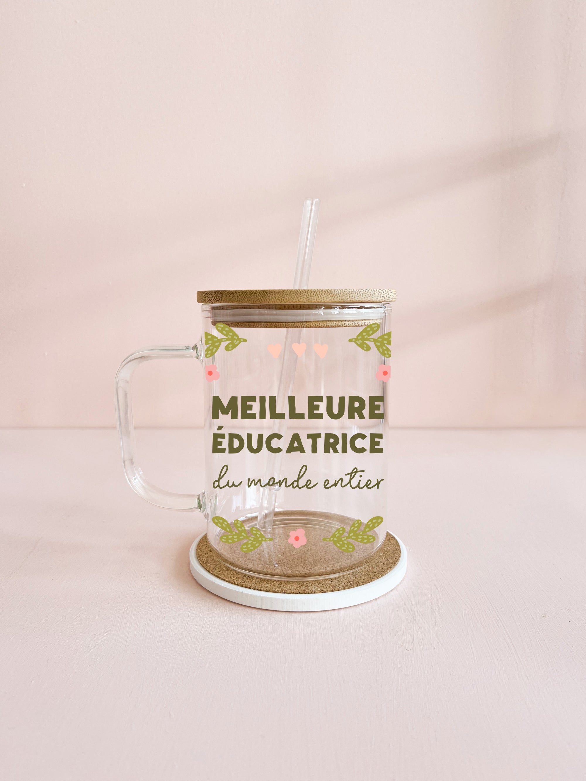 Tasse boho 17oz - Meilleure prof ou éducatrice du monde entier