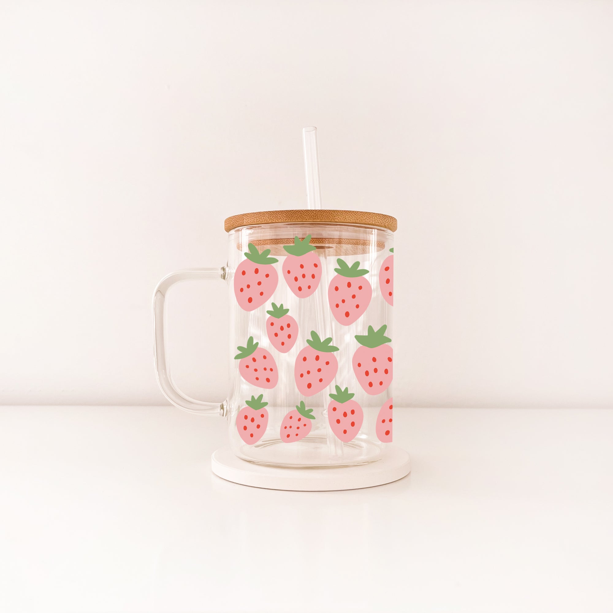 Tasse boho 17oz - champ de fraises