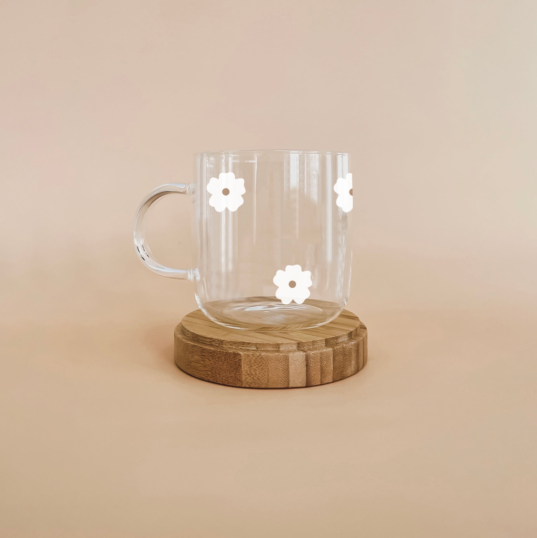 Tasse en verre clair - modèle mini blanc