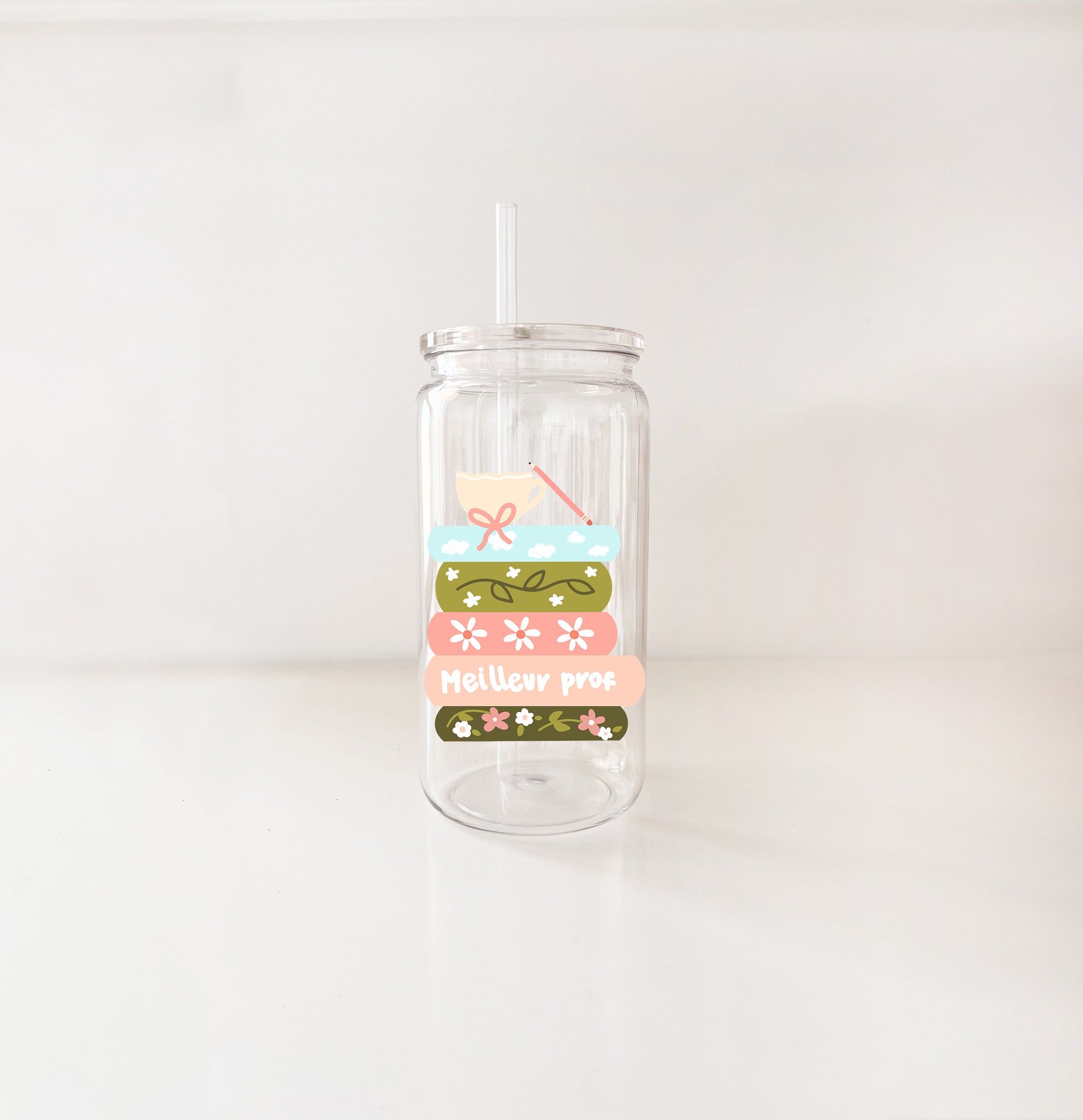Verre en plastique 16oz - enseignante &amp; éducatrice