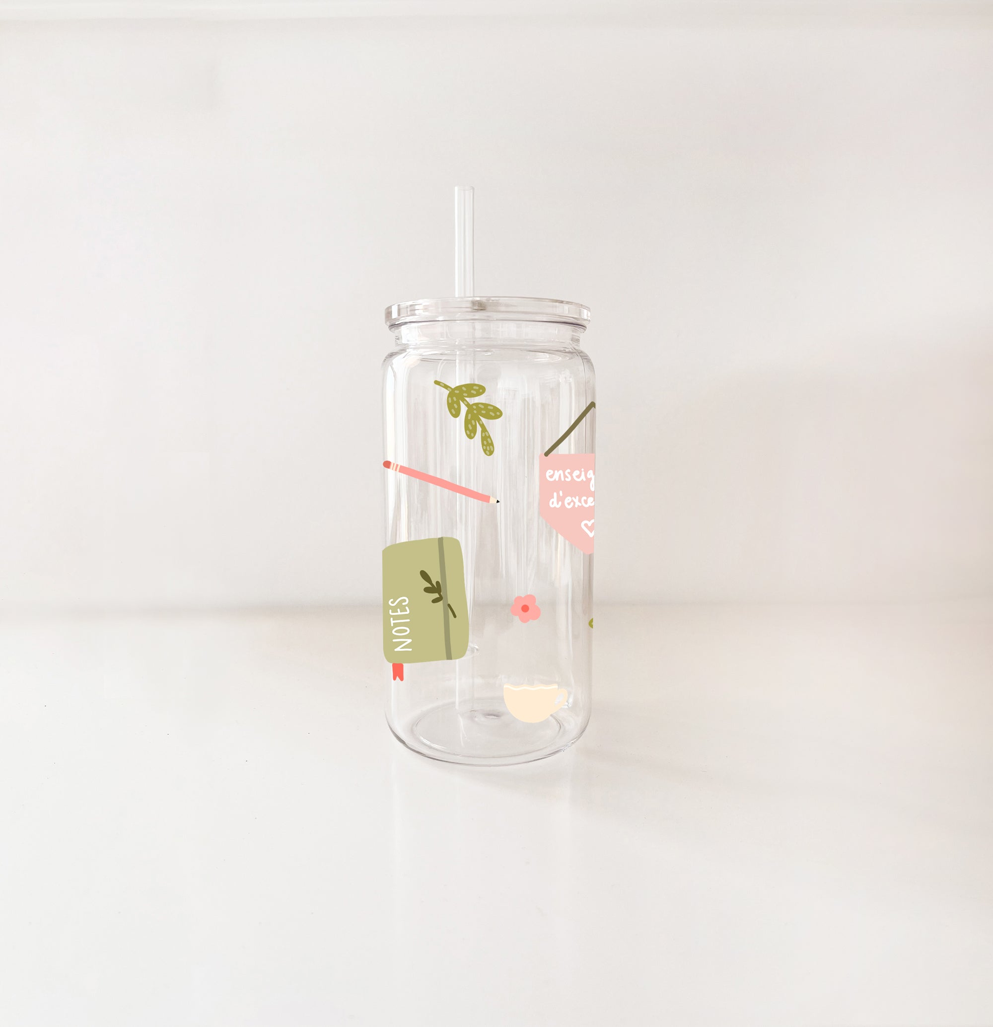 Verre en plastique 16oz - enseignante &amp; éducatrice
