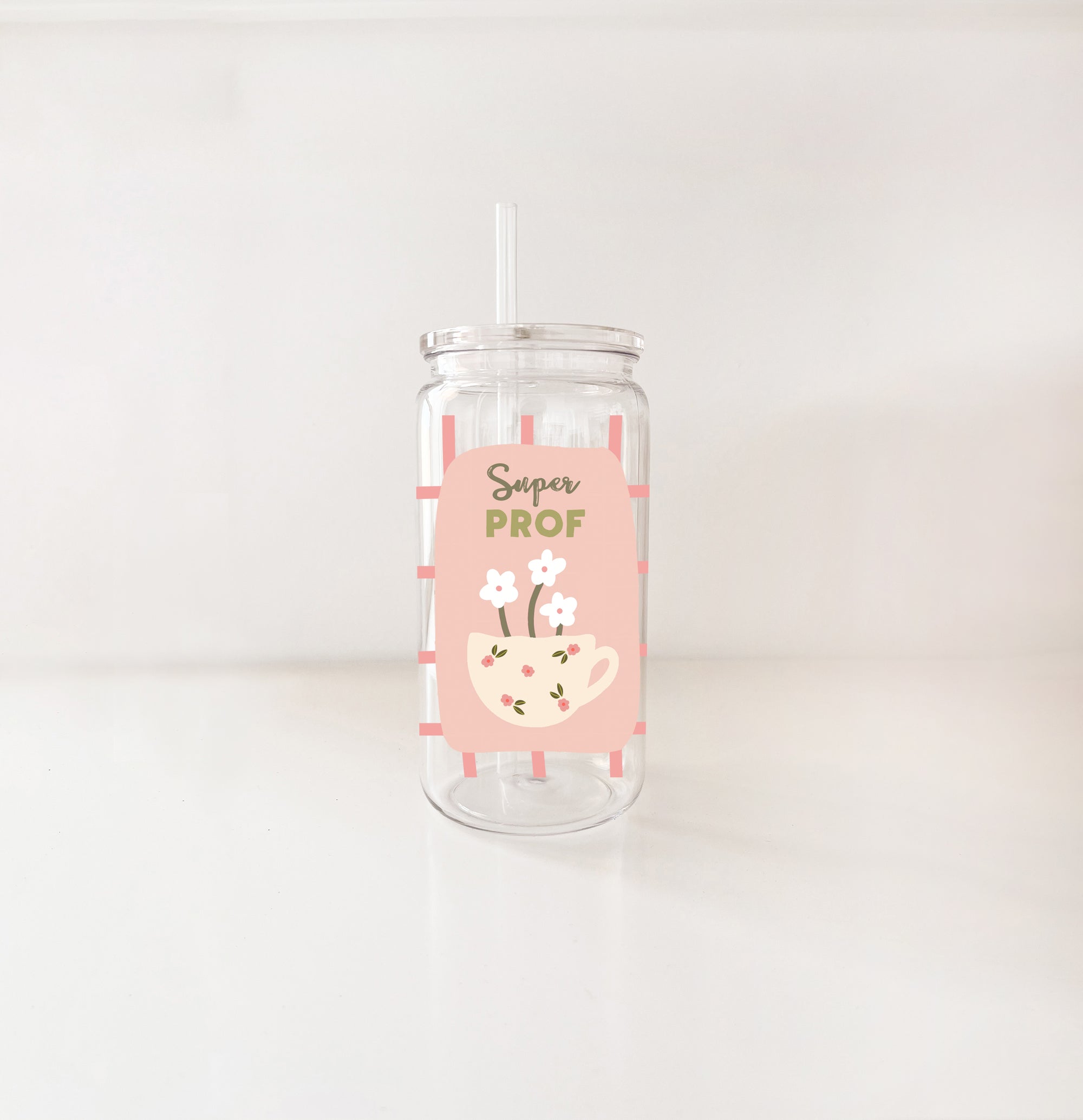 Verre en plastique 16oz - enseignante &amp; éducatrice