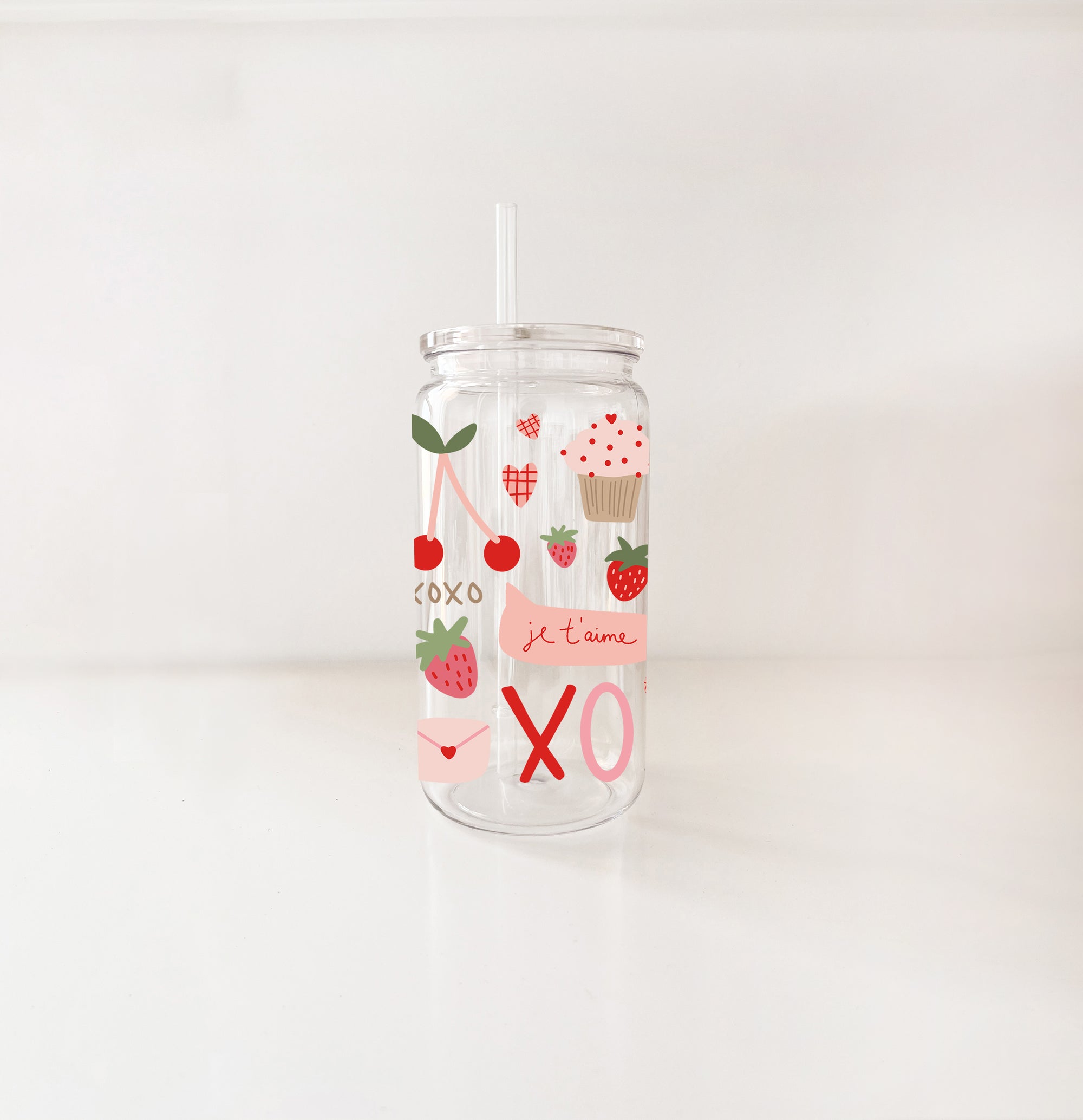 Verre en plastique 16oz - St-Valentin