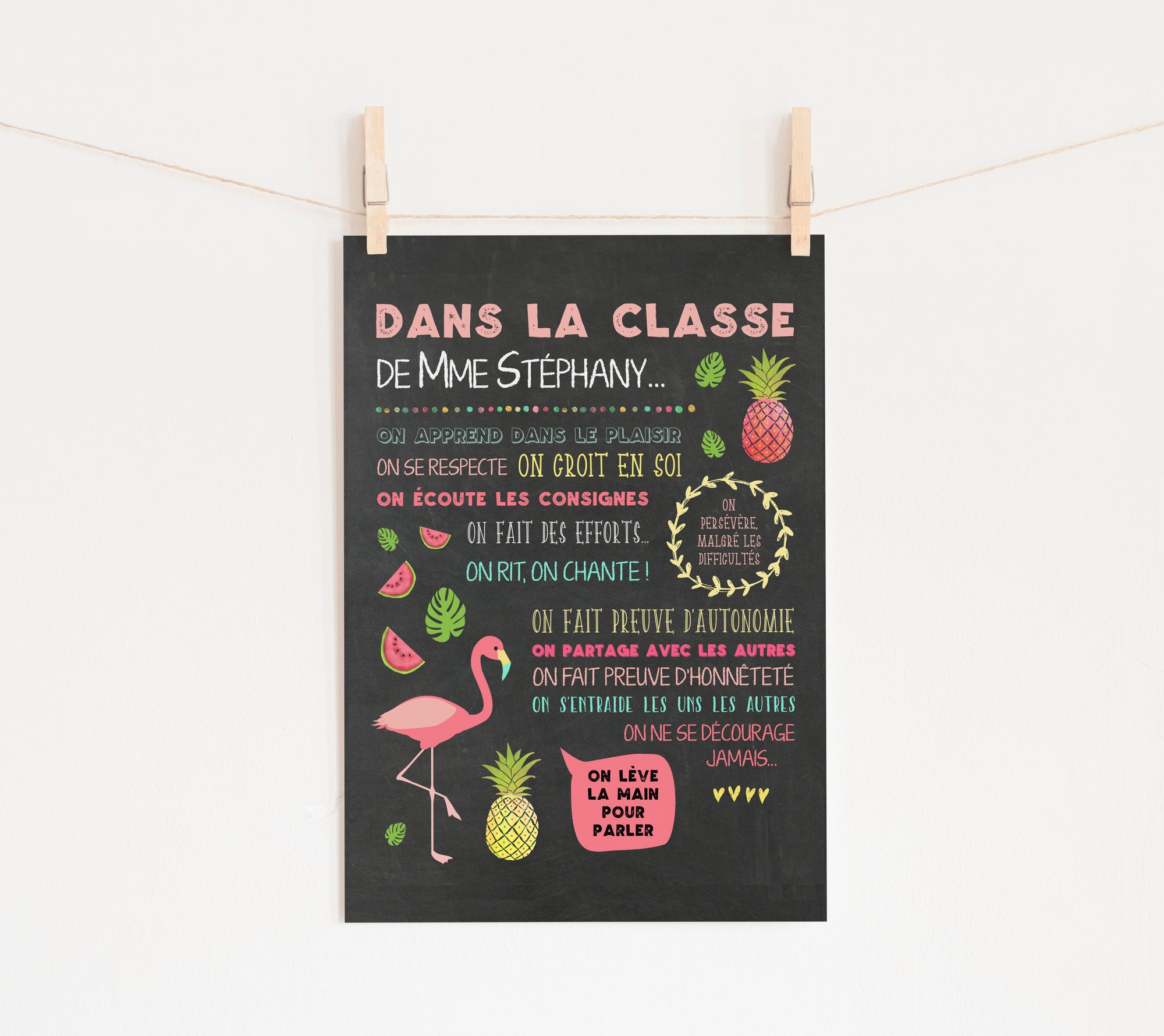 Affiche &quot;Dans la classe de...&quot;