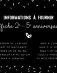 Affiche premier anniversaire "Fleurs et eucalyptus"