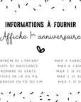 Affiche premier anniversaire boho