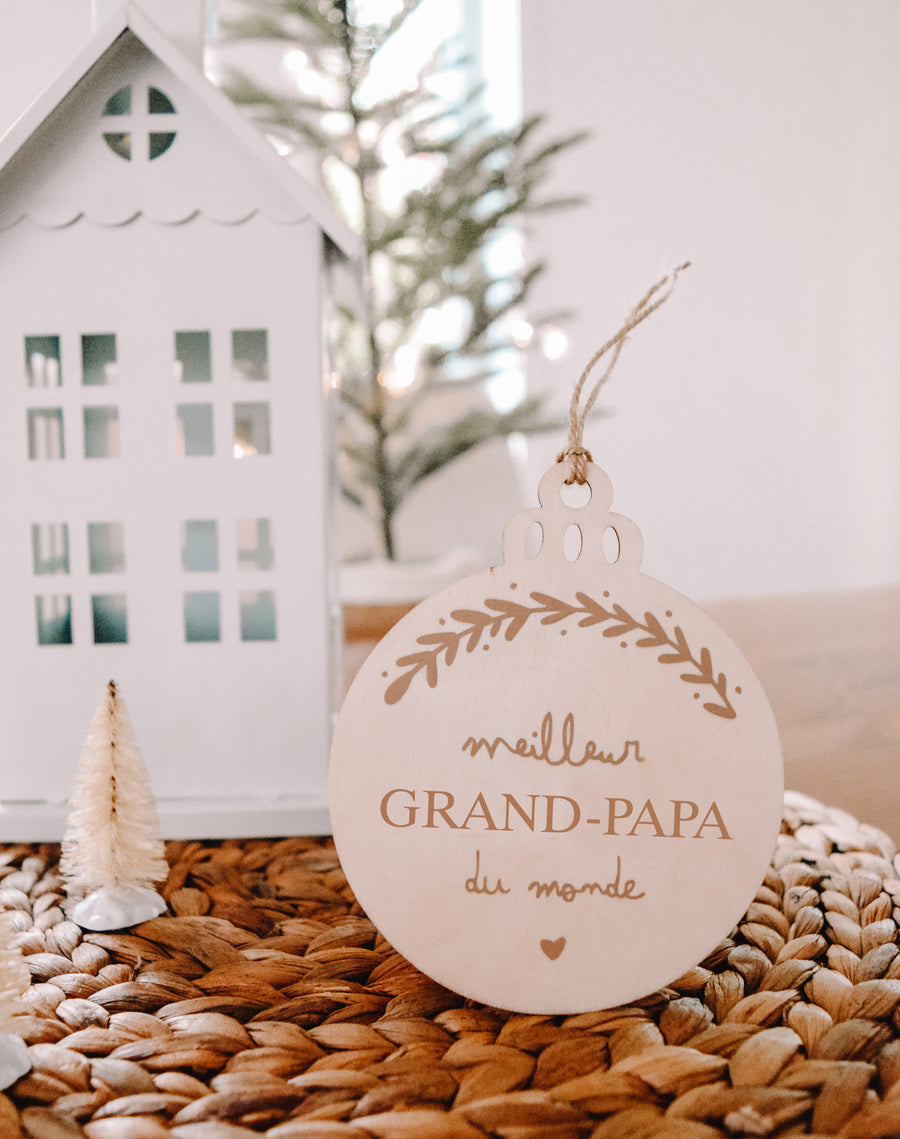 Ornement de Noël en bois - Meilleur grand-papa